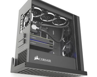 Wall Mount PC Stand: Metal Computer Case Shelf - Gaming Rig Holder