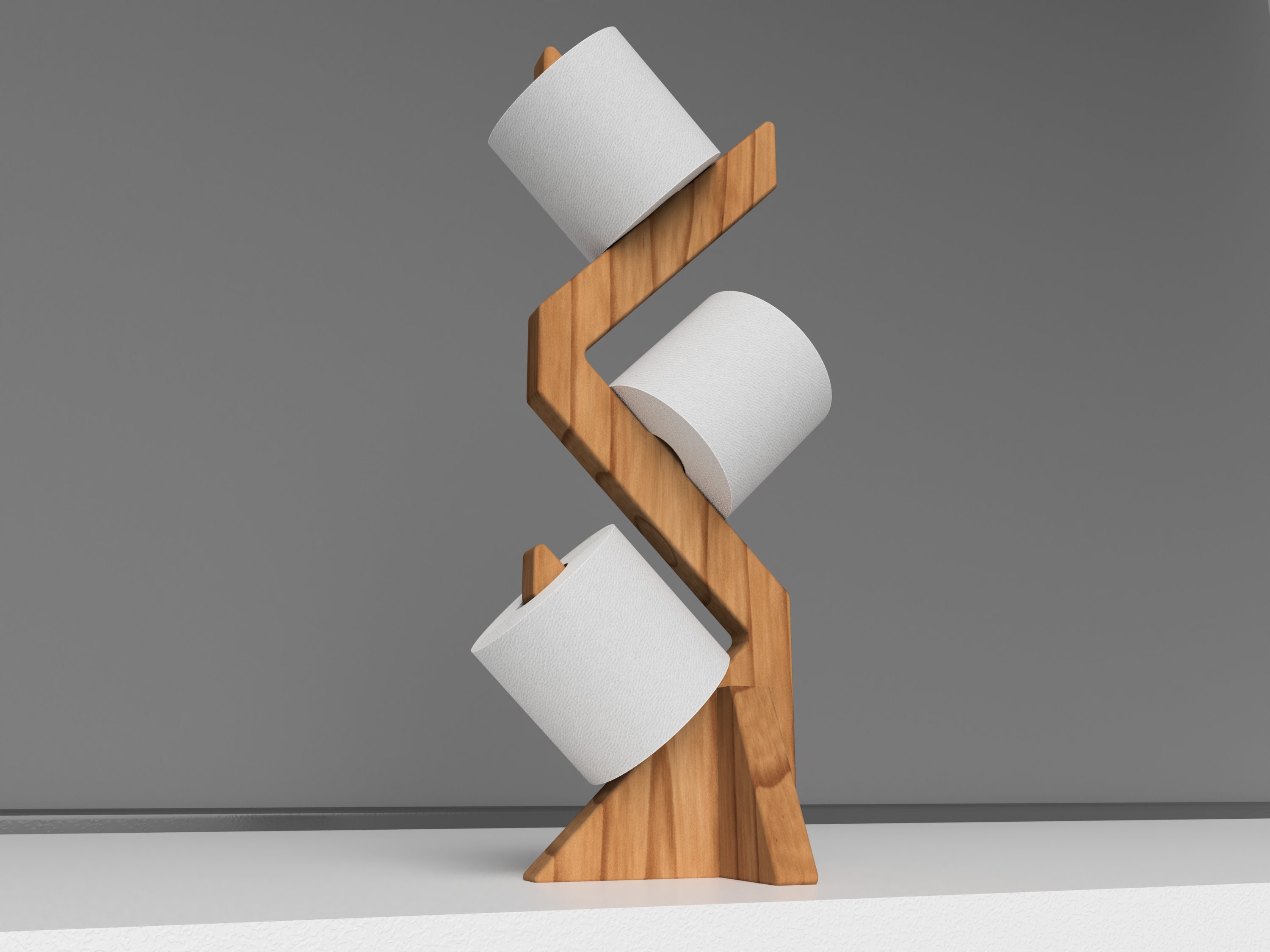 Porta Carta Igienica Da Terra Moderno - Colonna Con Dispenser E Spazio Per 4 Rotoli, Antiruggine - Foto 6