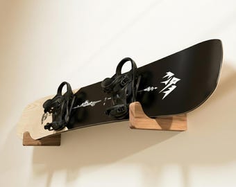 Snowboard Wall Mount Rack | Wooden Snowboard Wall Hanger | Floating Snowboard Storage & Display Snowboard Wall Rack Wood Decor Ship In Pair