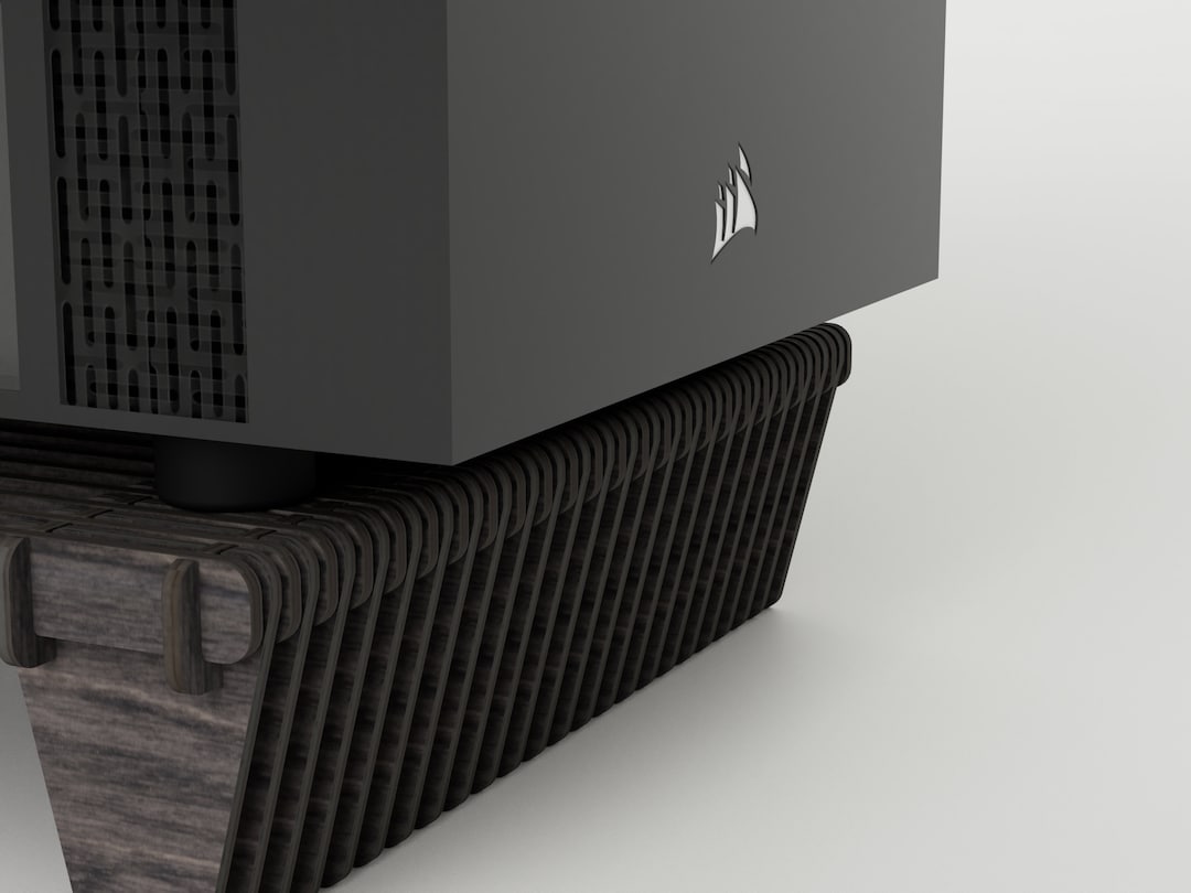 Computer Stand Cooling Pad Riser for Stationary PC Case and Laptop Modern Minimalist