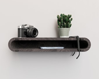 Étagère flottante en bois murale moderne minimaliste avec bords arrondis et étagères de rangement Support de meubles de luxe pour plantes et livres