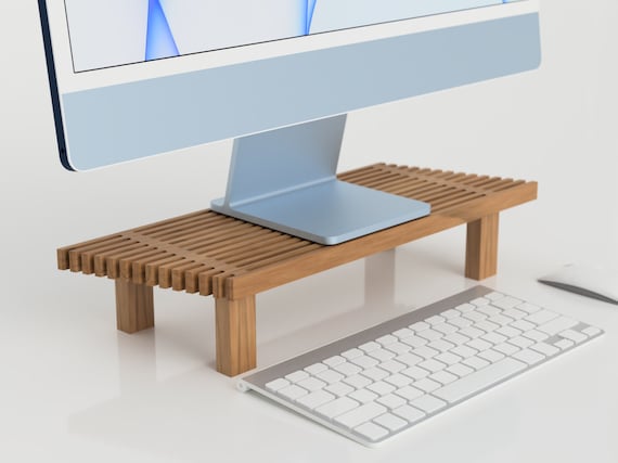 Handmade Wooden Monitor Stand: Japanese Minimalist Desk Riser