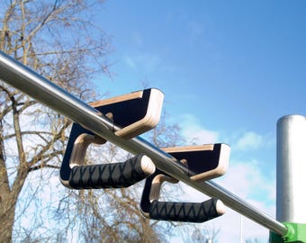 Neutral Grip Pull Up & Push Up Bars Handle Grip Flipper For Calisthenics and Street Workout Plywood Parallettes Hammer Grip Attachment