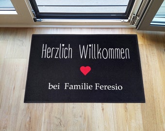 personalized doormat family personalized housewarming gift door mat wedding gift heart design doormat with name welcome