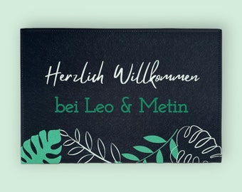 Doormat as a gift | plants, monstera, floral, spring | personalized for family, couples and friends | ideal as a wedding gift