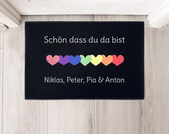 personalized doormat doormat family personalized gift housewarming doormat wedding gift heart design doormat with name