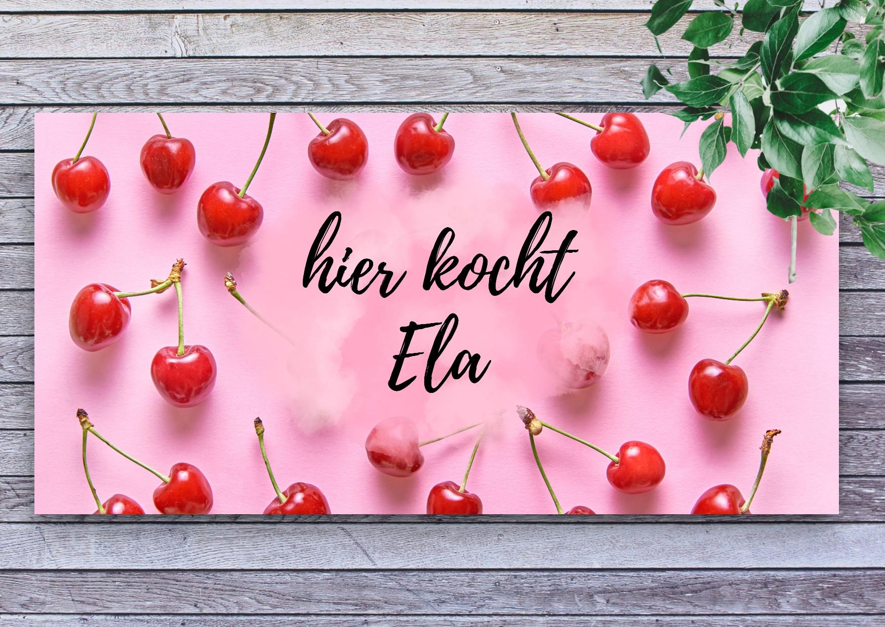 Runners, carpet runners for kitchen, hallway and bathroom | personalized carpet | kitchen runner cherries with your own text | pink runner as decoration
