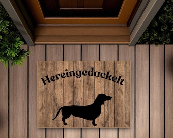 Dachshund Doormat | For dachshund and dog lovers | Rustic home decoration | For animal lovers & dog fans | Beautiful entrance mat