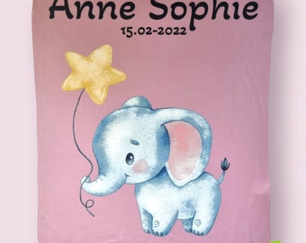 Babygeschenk | Geschenk zur Geburt | personalisiert | Babydecke mit Namen | Geburtstag Kind & Baby | Geschenke für Eltern | Decke mit Namen