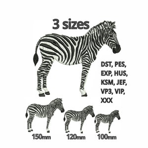 ZEBRA Embroidery designs Animal Kingdom - 3 sizes Safari  real Zebra machine embroidery file wildlife drawing decoration Motif