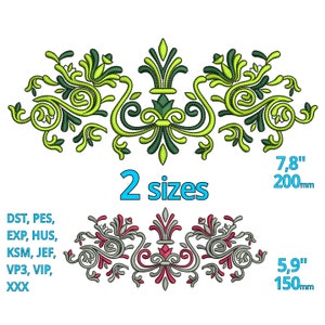 Floral embroidery design - Flowers floral Decor Motiv Outline machine embroidery file Silhouette rustical motiv Instant Download
