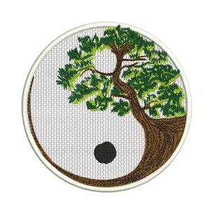 Applique Tree of life embroidery design | ITH Yin Yang machine embroidery file bonsai nature mandala | Yoga mediation esoterik inspiration image 4