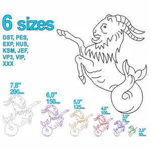 Zodiac embroidery sign | 7 sizes Aries Embroidery Design | Zodiac machine embroidery file | figures symbols digital download