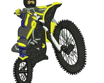 Embroidery Design Motocross 3 Sizes Enduro Machine 