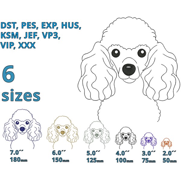 Poodle Dog Head Design Etsy