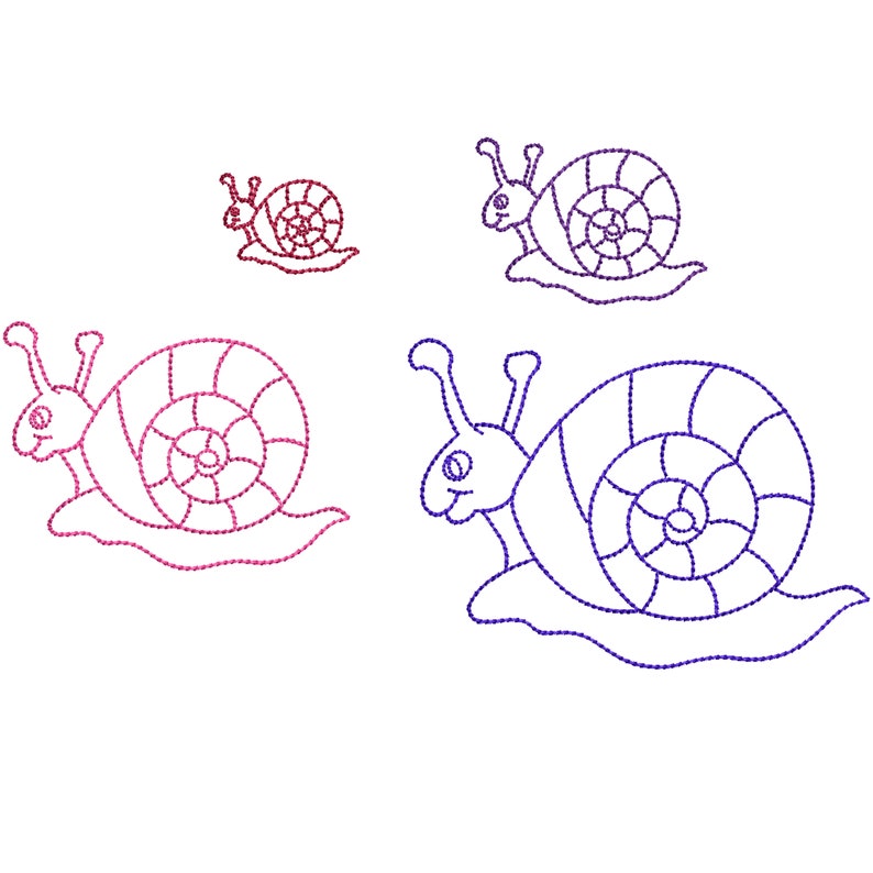 Snail Embroidery Design - Sweet Lovely Snail 8 SIZES - Outline Machine ...