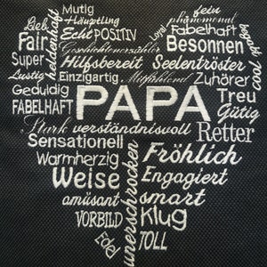 Stickdatei PAPA Wörterherz - Stickerei Papa Herz aus Wörter Spruch für Stickmaschine Vater Wortherz