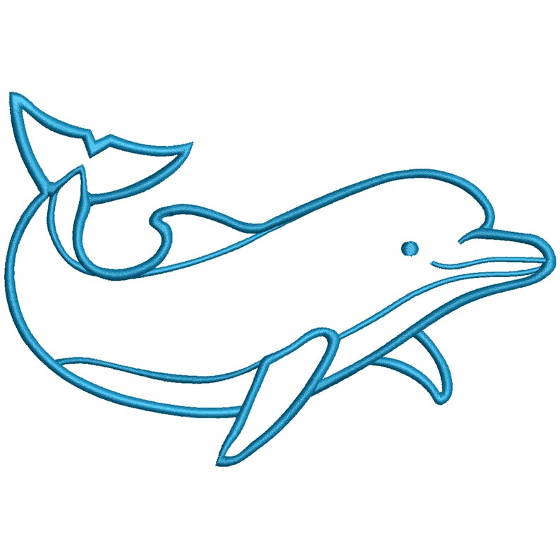 Dophin Logo Embroidery Designs 6 Sizes