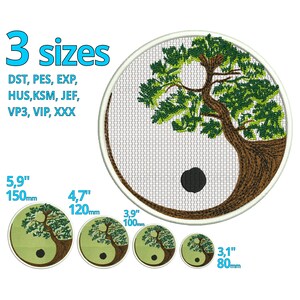 Applique Tree of life embroidery design | ITH Yin Yang machine embroidery file bonsai nature mandala | Yoga mediation esoterik inspiration image 6