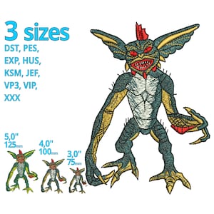 May include: An embroidered patch of a green and yellow creature with red eyes and a red mohawk. The creature is standing on all fours with its arms outstretched. The patch is available in three sizes: 5 inches, 4 inches, and 3 inches.