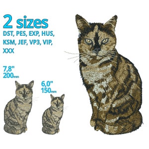 Cat Tortoiseshell embroidery designs 3 Sizes realistic Real Cat drawing Art machine embroidery file - cat looking funny catmother catfather