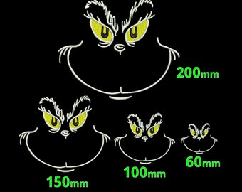 GRINCH Embroidery Design 4 SIZES machine embroidery file Funny Christmas Embroidery - Instant Download - Stink Stank Stunk digital logo