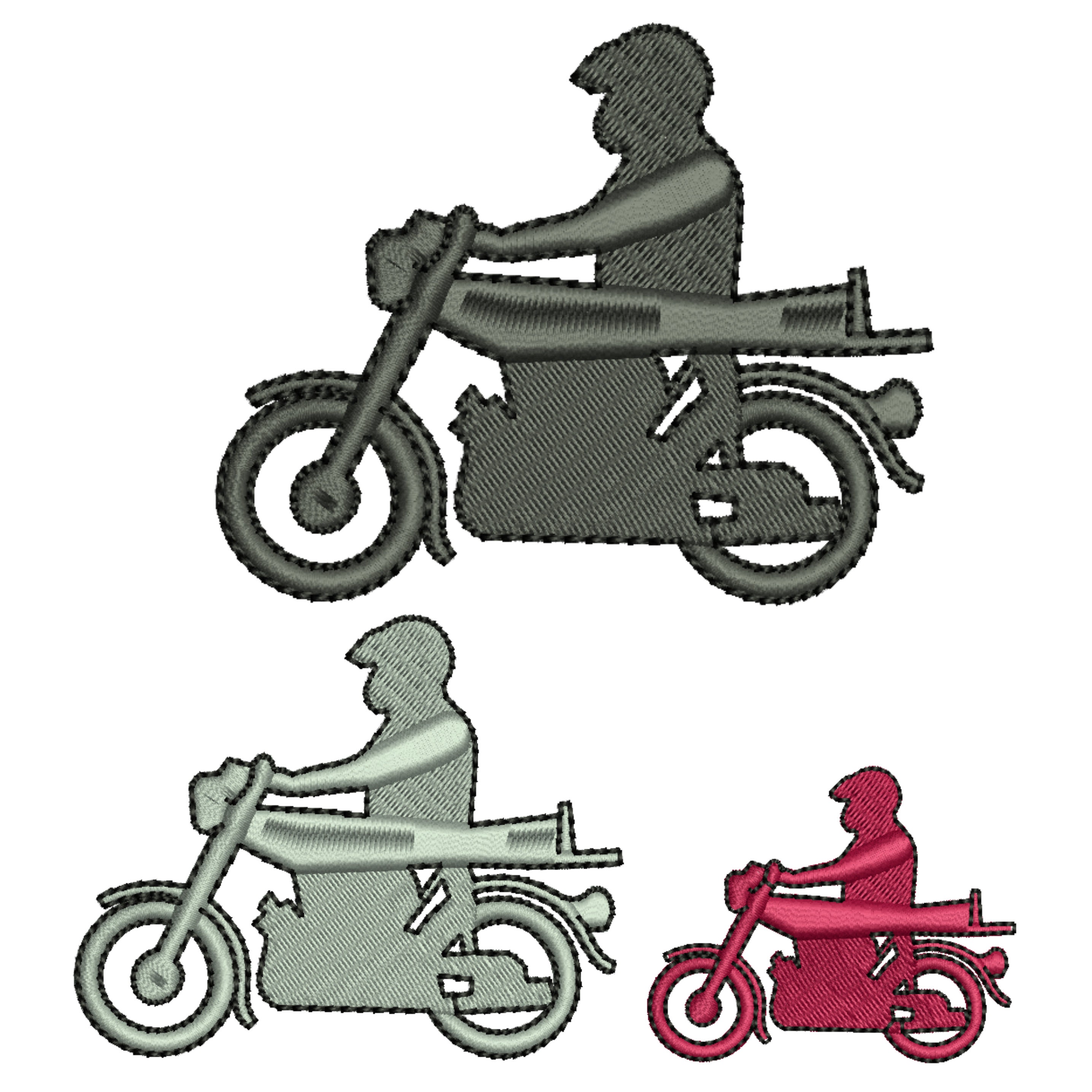 Small Moped Embroidery Design 3 Sizes - Vintage Motorcycle Retro Bike ...