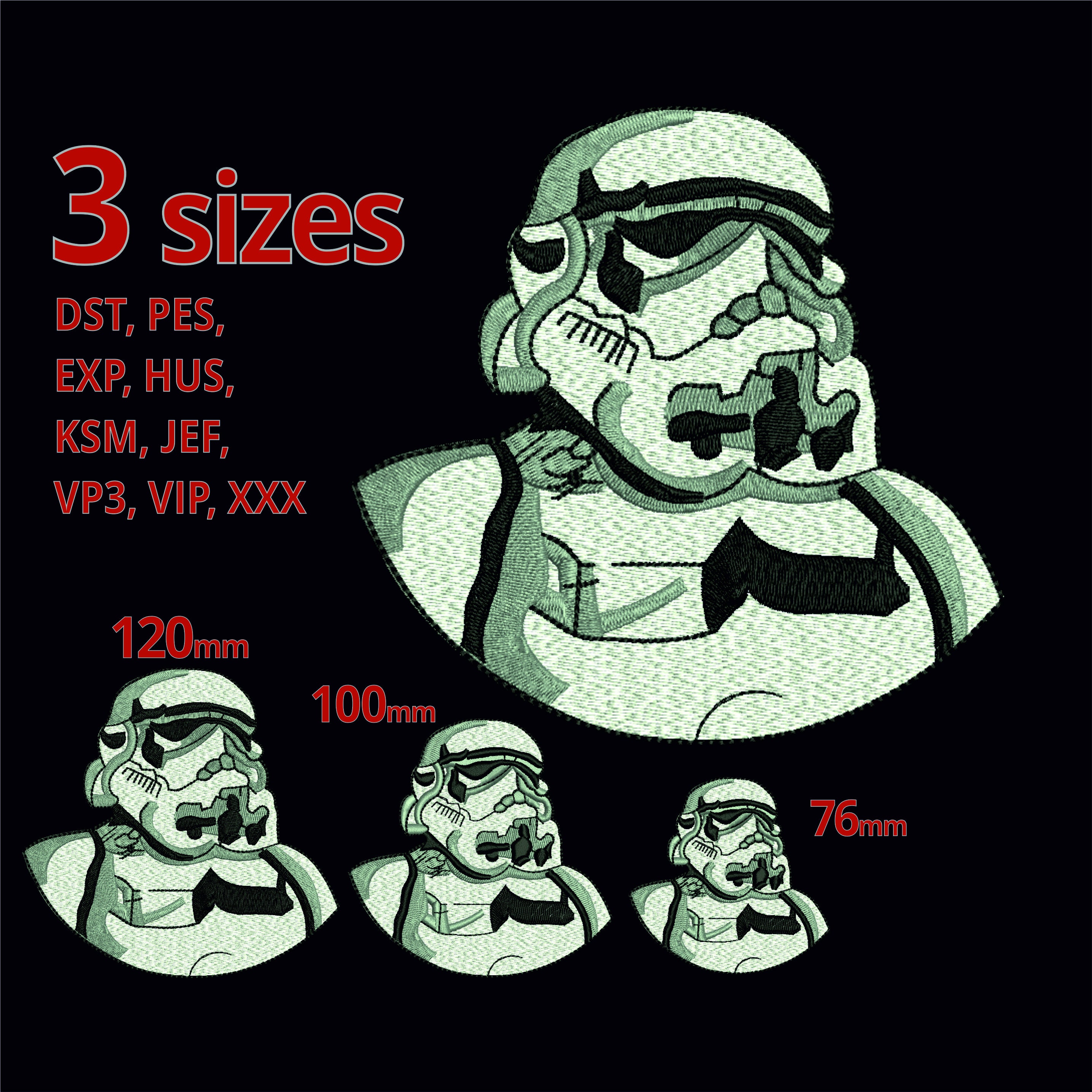 Star Wars Back Patches Embroidery. Pilot Storm Trooper Clone