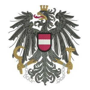 Adler Österreich Stickdatei 5 Größen - Großes Austria Wappen Staatswappen österreichischer Adler Stickmotiv Stickprogramm Trachtenstickerei Bild 5
