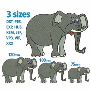 Elephant Embroidery designs 3 sizes - lovely Elefant machine embroidery file Childrens Animals Motiv - Kids drawing Digital Instant Download