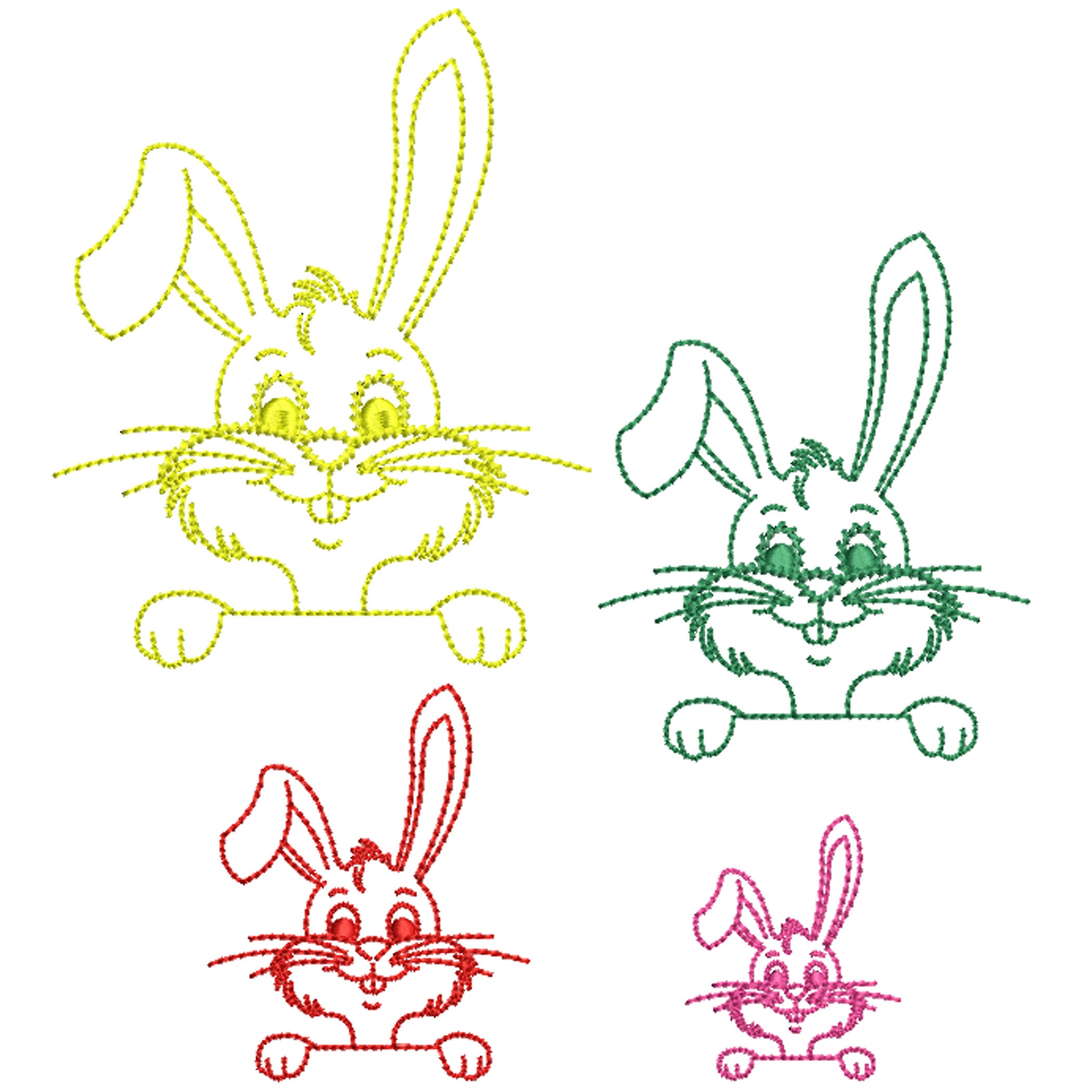 Rabbit Bunny Embroidery Design 7 Sizes - Cartoon Rabbit Machine ...