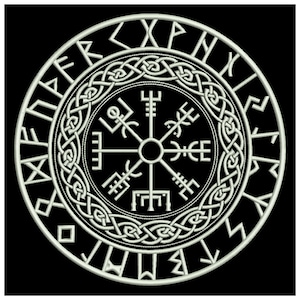 Viking Compass Embroidery Design 5 Sizes VEGVISIR Machine Embroidery ...