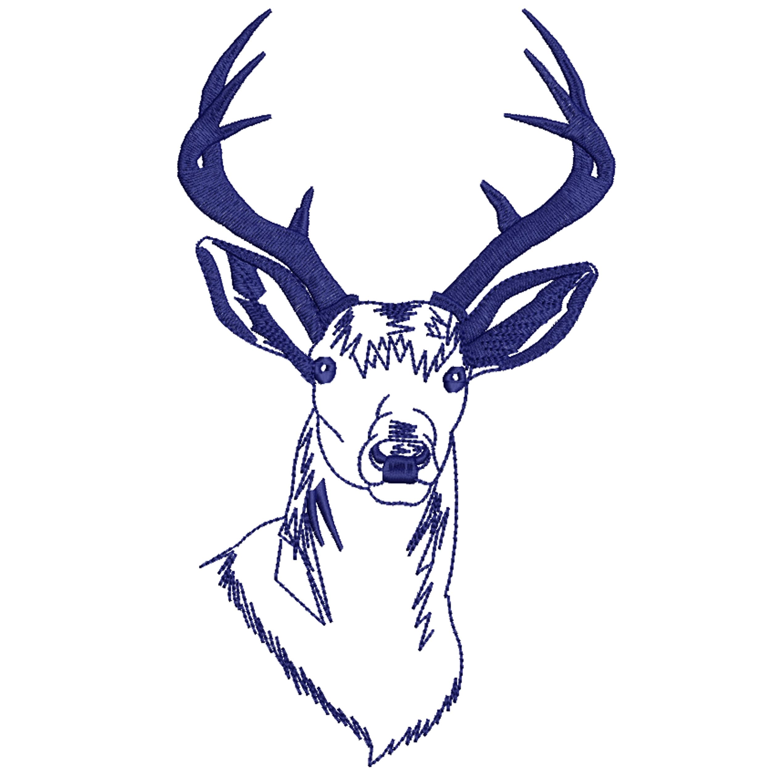Deer Embroidery Design File Deer Head Embroidery Design 7 Etsy