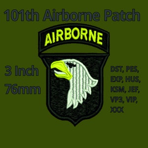 101th Airborne Eagle embroidery design - uniform Shoulder Patch US Army Veteran Insignia Badge machine embroidery file - Instand Download