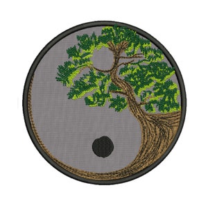 Applique Tree of life embroidery design | ITH Yin Yang machine embroidery file bonsai nature mandala | Yoga mediation esoterik inspiration image 5