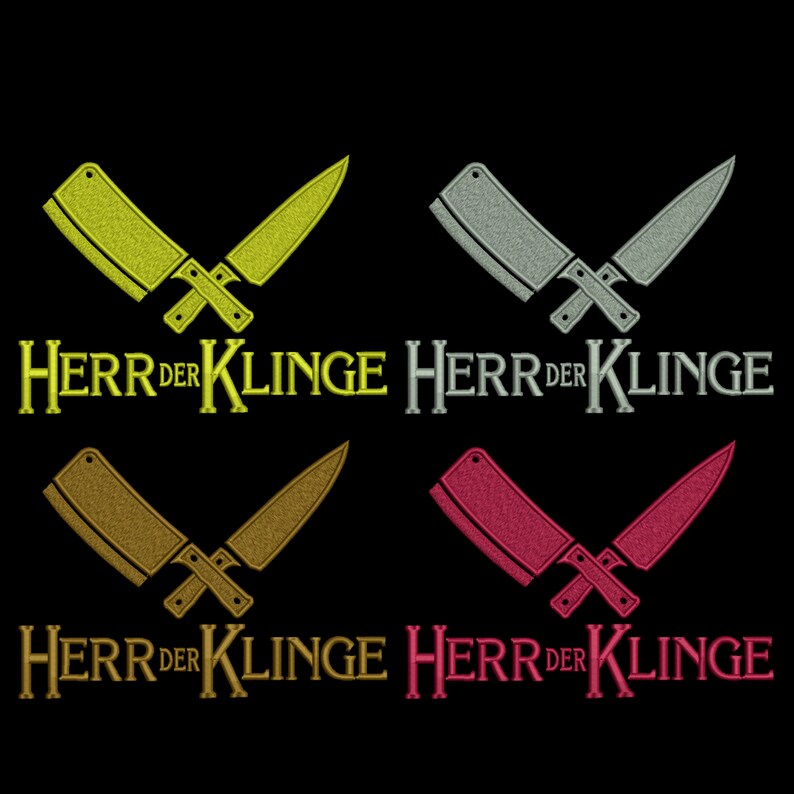 Stickdatei Herr der Klinge Grillmeister BBQ Stickmotiv Geschenk Motiv Herr der Ringe Logo Stickerei für Koch Küchenchef Stickprogramm Bild 3