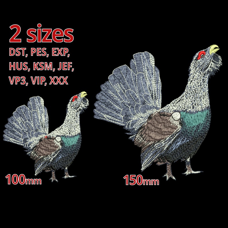 GROUSE Embroidery Design 2 Sizes - Animal Kingdom Grouse Machine ...