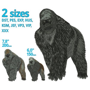 Gorilla embroidery designs Animal Kingdom - 2 sizes Ape real Monkey machine embroidery file Jungle Animal Realistic Monkey creature