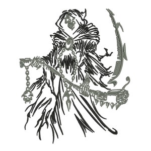Grim Reaper Embroidery Design - Skeleton Death Man Machine Embroidery ...