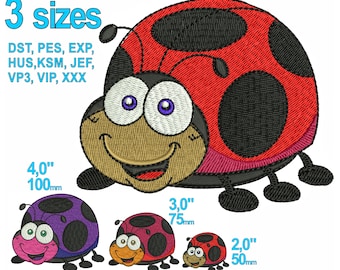 Ladybug embroidery designs | 3 sizes | cartoon baby Ladybug embroidery file Kindergarden Kids School deco comic machine file digital