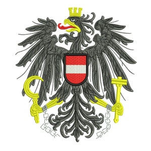 Adler Österreich Stickdatei 5 Größen - Großes Austria Wappen Staatswappen österreichischer Adler Stickmotiv Stickprogramm Trachtenstickerei Bild 4
