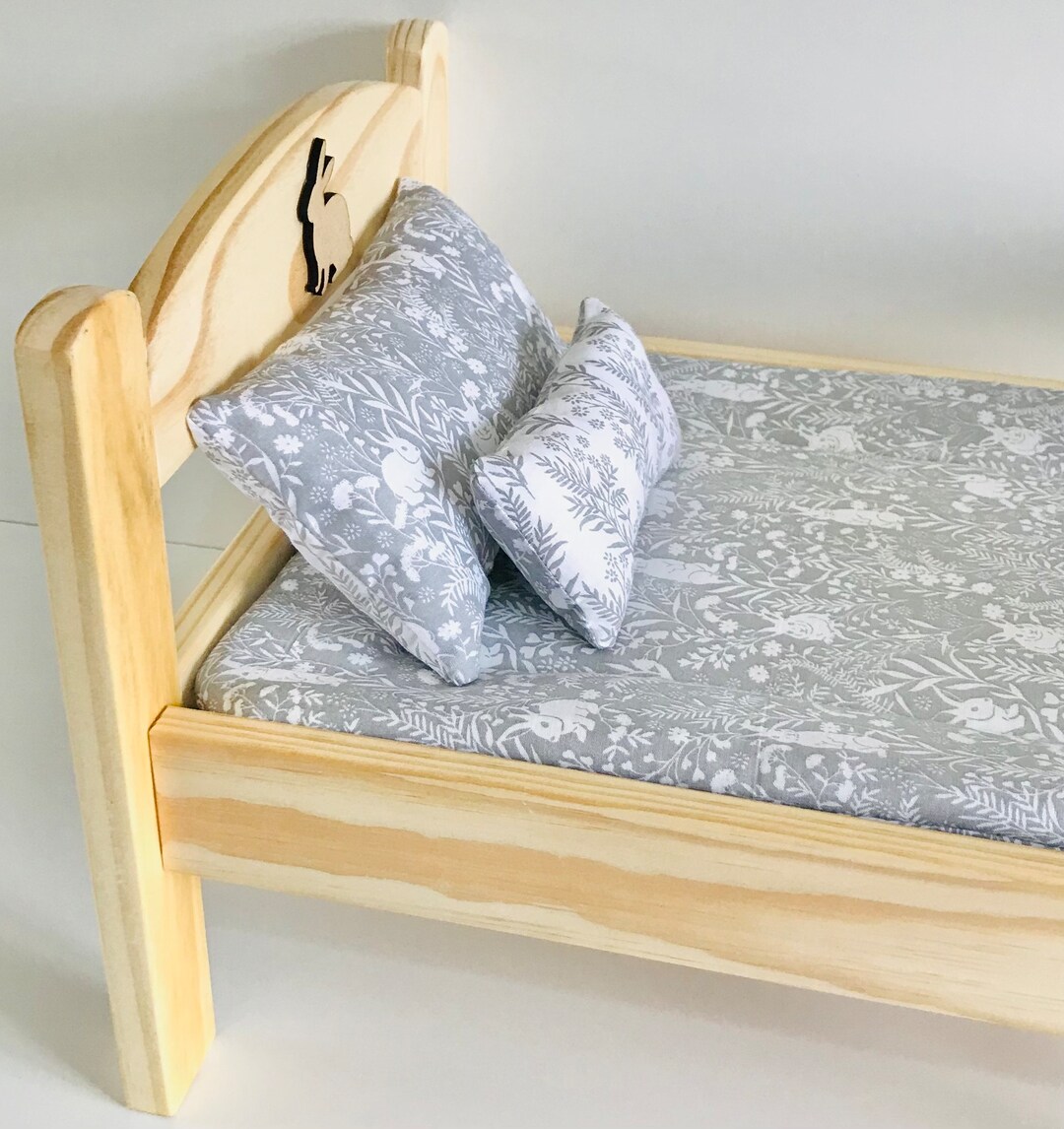 Grey & White Rabbit Print IKEA Duktig Dolls Bed Bedding Set Etsy