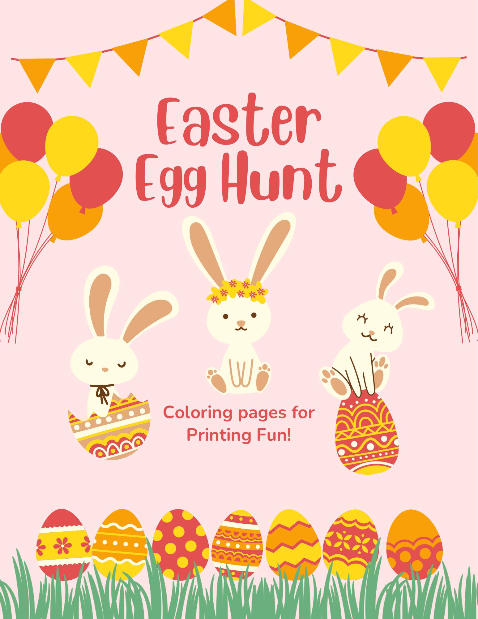 Hop Into Fun: Easter Egg Hunt Coloring Pages (instant Download) - Etsy