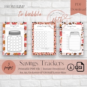 Savings Tracker Mason Jar | Savings Log | Savings Goal Planner | Money Tracker | Savings Chart | Savings Challenge | Finance Tracker For Mum