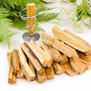Palo Santo Räucherholz | 10g-50g-100g-250g-500g | Metallhalter für Palo Santo | Räucherholz Palo Santo | Palo Santo Sticks ethisch und fair
