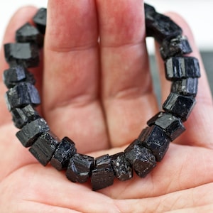 Tourmaline Schörl raw stone bracelet | Black tourmaline bracelet | Schorl bracelet | Tourmaline bracelet