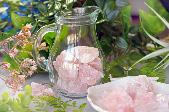 Wassersteine Rosenquarz 300 Gramm | Selbstliebe | Edelsteinwasser | Rosenquarz roh für Wassersteine