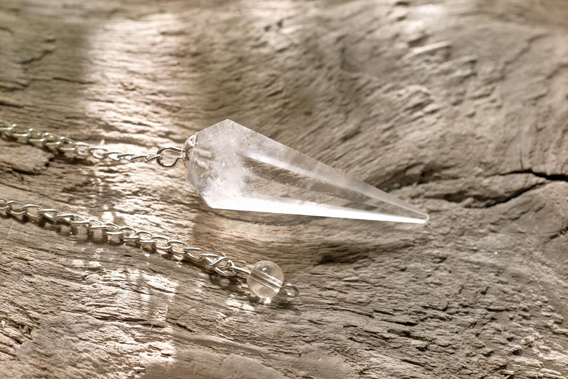 Pendulum Rocks Rock Crystal Pendulum, Optionally With Pendulum Board and Pendulum Bag ...