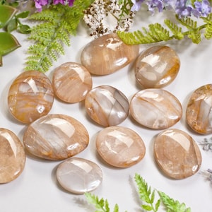 Genuine Moonstone Lens Stone | Genuine Moonstone Soapstone | Moonstone from Madagascar | Light Moonstone Soapstone | Genuine Moonstone