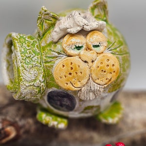Funny handmade ceramic cat – unique decorative figure for cat lovers
